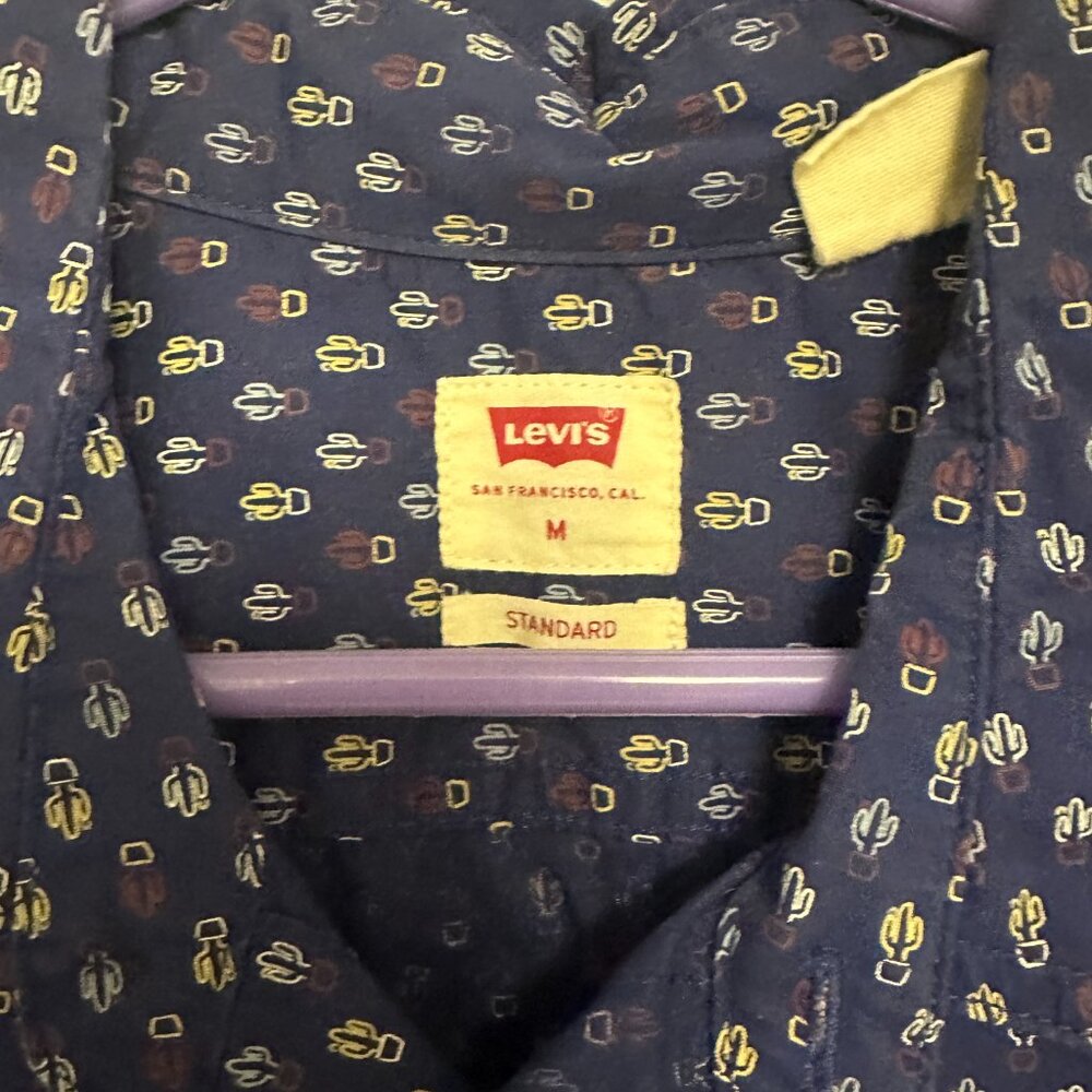 Levis Blue Button Up With Cactus Pattern - image 3